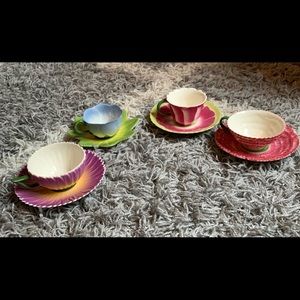 Two’s Company Tea Saucer set Conservatory Collection 8 pieces